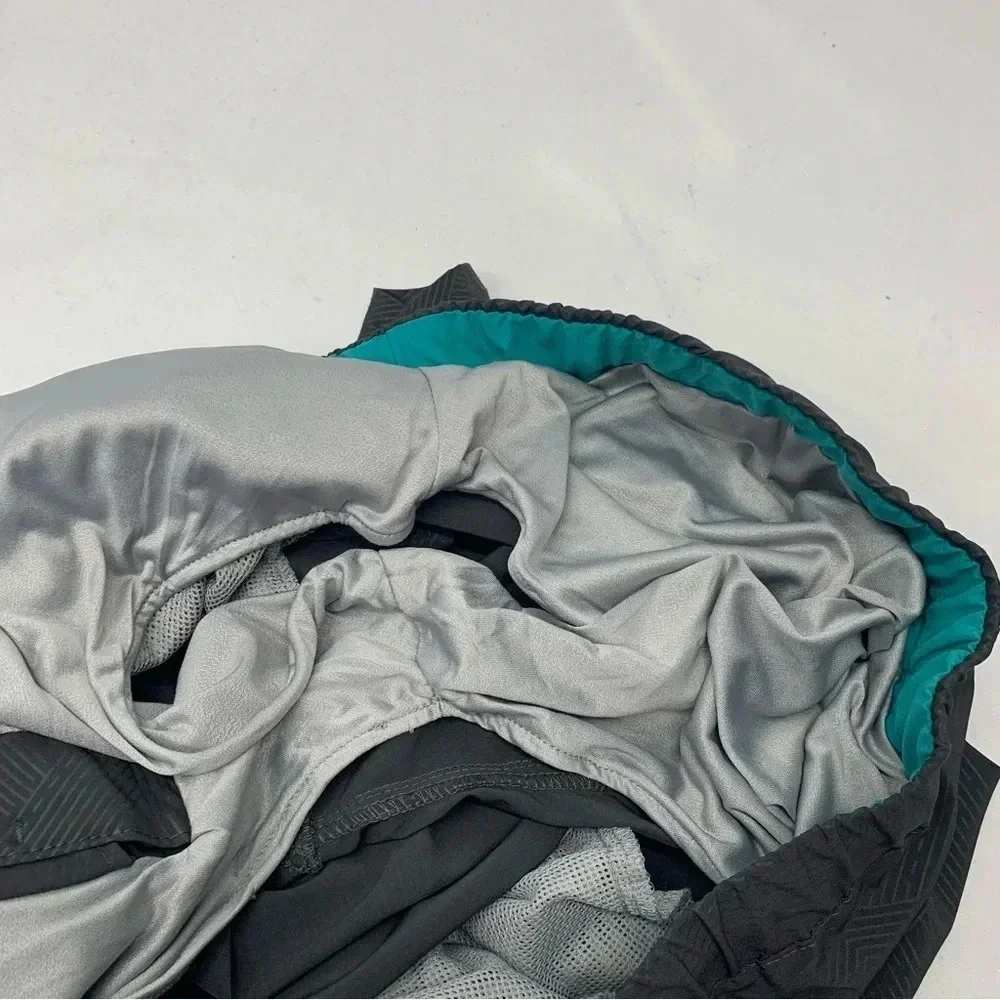 Zepoxpo Mens Swim Trunks‎ Board Shorts  Size XXL 2XL Gray Brief Pockets Stretch